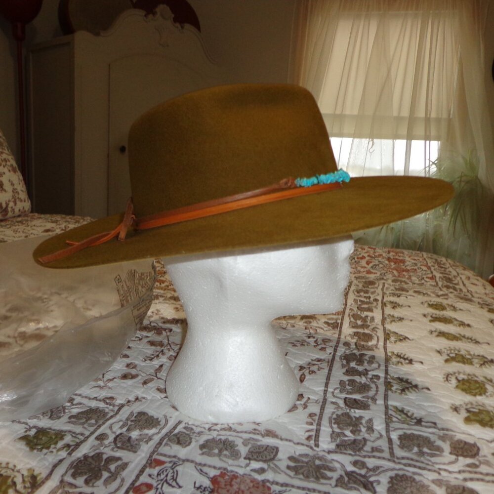 FIRM NEW Free People Lovely Bird Montana Turquoise Wrap Felt Hat S Rodeo - Picture 14 of 16